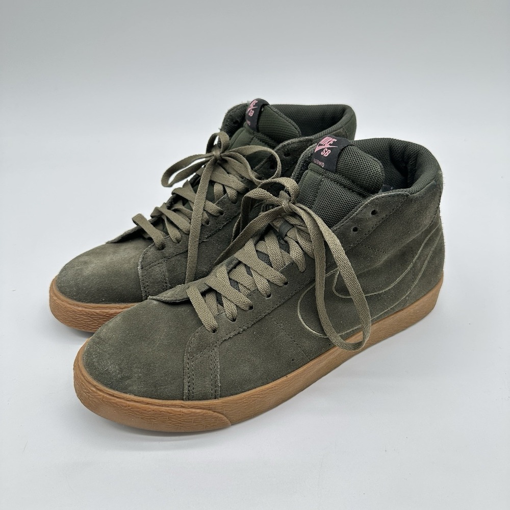 Nike SB Blazer Mid Sequoia Green 864349-300 Mens Sz 11 Gum Sole Skateboarding